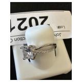 Sterling Silver Ring with Clear Stone