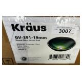 Kraus Round Glass Vessel Sink GV-391-19mm