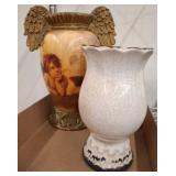Angel Motif Vase, Crackle Vase, and Salt Lamp