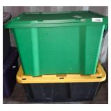 Stacked Plastic Storage Bins with Lids
