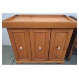 Pine Sideboard with Shelving and Three Doors