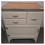 Metal-Edged Kitchen Cabinet With Drawers