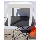 Two Plastic and Metal Tables