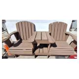 Outdoor Double Seat Bench With Table