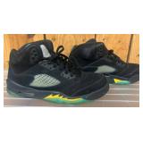 Air Jordan 5 Retro Sneakers in Black and Green