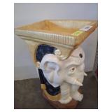 Elephant-Themed Ceramic Planter Stand