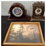 Three Decorative Table Clocks
