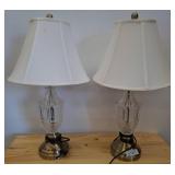 Glass Table Lamps with White Shades