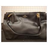 Black Coach Leather Tote Bag