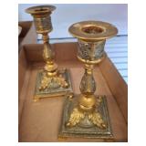Gilded Metal Candlesticks