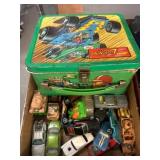 Metal Lunchbox and Assorted Toy Vehicle Lot
