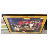 Framed ï¿½Coolidge Dogsï¿½ Poker Print
