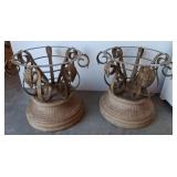 Metal Planter Bases With Scroll Design