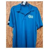 Two Port Authority Polo Shirts, Blue and Black