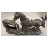 Cast Metal Horse-Themed Decorative Holder