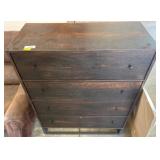Dark Wood Chest with Metal Frame Base