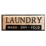Embossed Metal Laundry Sign