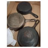 Three Cast Iron Skillets