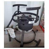 Metal Gas Burner With Attached Hose and Regulator