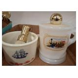 Avon Shave Mug Set with Train and Ship Motifs