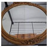 Ornate Gilt Frame Oval Wall Mirror