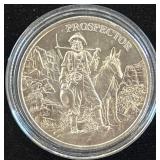 Engraved Silver Round, Prospector Design