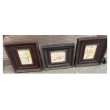 Three Framed Shell Motif Wall Art Pieces