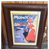 Framed Monaco Poster After Gritti, 34ï¿½47