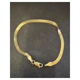 14K Gold Herringbone Chain Bracelet