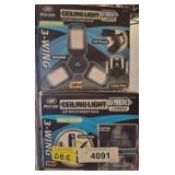 3-Wing Folding LED Ceiling Lights, 2 Units