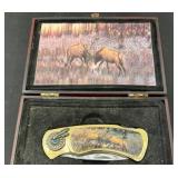 Folding Knife with Wildlife Design and Case