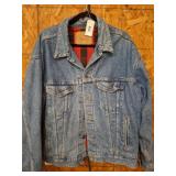 Levi's Denim Jacket with Red Check Lining, Large