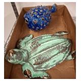 Decorative Ceramic and Turtle Figures