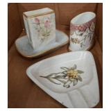 Decorative Porcelain Holders and Dish Assortment