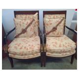 Gilded Koi Fish Mahogany Chairs