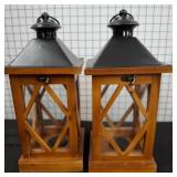14' Wooden Lanterns with Metal Tops