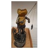 Metal Frog Fishing Lamp with Base