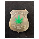 Metal Marijuana Inspector Badge Pin