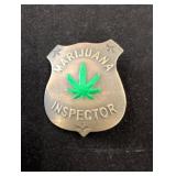 Metal 'Marijuana Inspector' Badge Pin