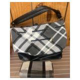 Plaid Handbag and Matching Wallet