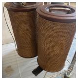 Cylindrical Woven Hanging Light Fixtures