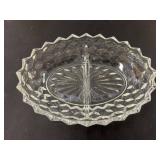 Fostoria Pressed Glass Divided Serving Dish