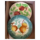 French Majolica Fruit Plates, Keller & Guerin