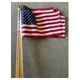 Small American Flags with Wooden Poles