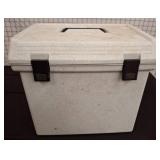 Gray Plastic file Storage Box with Hinged Lid