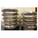 9 Frank M. Whiting Sterling Rim Coasters