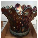 Iridescent Glass Vase with Textured Design