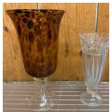 Two-Piece Czech Crystal Vase Set