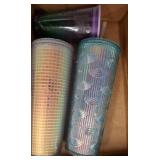 Three Textured Plastic Tumblers