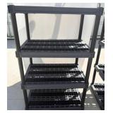 Black Plastic 4-Tier Storage Shelving Unit
